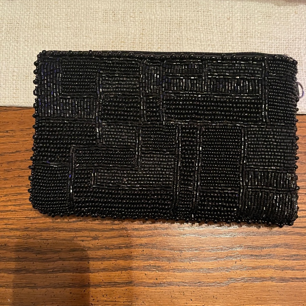 Mary Frances Black Beaded Purse